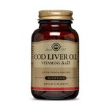 Олія печінки тріски Solgar COD Liver Oil Вітамін A & D 100 м’яких капсул (COD Liver Oil Vitamins A & D) 11214-01 фото