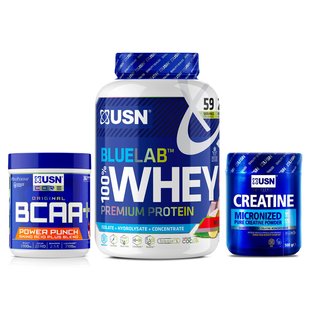 Blue Lab 100% Whey Premium Protein (2 kg wheytella) + Micronized Creatine Monohydrate (500 g) + BCAA Power Punch (400 g cherry) 22654-01 фото