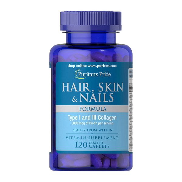 Puritan's Pride Hair, Skin & Nails (120 caplets) 09262-01 фото