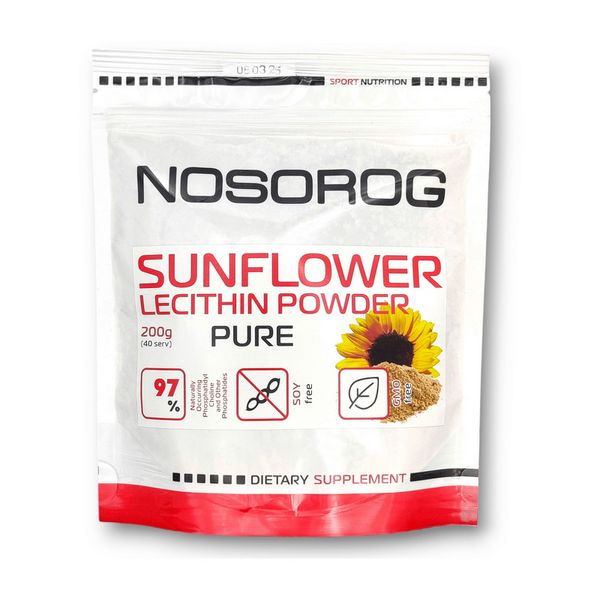 NOSOROG Соняшниковий лецитин порошок 200 г чистий (Sunflower Lecithin Powder) 10837-01 фото