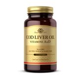 Масло печінки тріски Solgar COD Liver Oil Vitamins A & D, 250 м’яких капсул  19084-01 фото